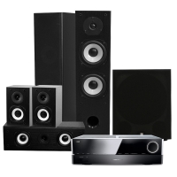 System One HCS-6 Svart 5.1 Högtalarpaket med W-10 & Harman/Kardon AVR151S