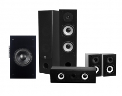 System One HCS-6 med Dynavoice Below 8 högtalarpaket 5.1, svart