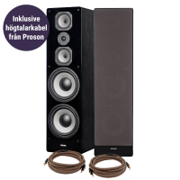Dynavoice Challenger M-105 EX v.4 golvhögtalare med Proson högtalarkabel, svart par