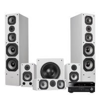 Dynavoice Challenger M-85 EX v.4 Högtalarpaket 5.1, vitt med Yamaha RX-V685