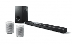 Yamaha MusicCast BAR400 med trådlösa surroundhögtalare, vita