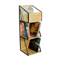 NorStone Vinyl LP Case, förvaring av vinylskivor bambu/svart 3-PACK