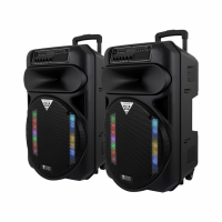 System One Partybox 15 högtalare med Bluetooth & karaoke, 2-pack