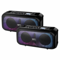 System One PartyBox 26 bärbar partyhögtalare med Bluetooth & karaoke, 2-PACK