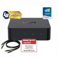 WiiM PRO Plus nätverksstreamer med Real Cable RCA-ljudkabel 0.75 meter