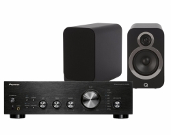 Pioneer A-40AE & Q Acoustics 3020i svarta, stereopaket