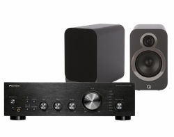 Pioneer A-40AE & Q Acoustics 3020i gråa, stereopaket