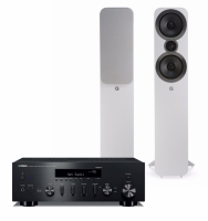 Yamaha R-N602 & Q Acoustics 3050i vita, stereopaket