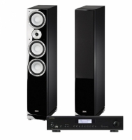 Magnat Quantum 757 svarta & Rotel A12 stereopaket