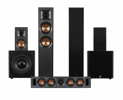 Klipsch R-620F med System One W-120 Högtalarpaket 5.2, svart