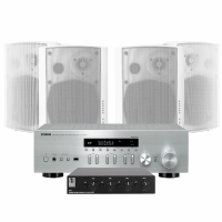 Yamaha R-N402D med SC4B högtalarväxel & DLS MB5i Vita, 2 par