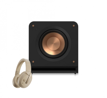 Klipsch RP-1000SW aktiv subwoofer med Yamaha YH-E700B hörlurar