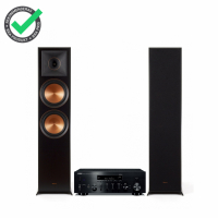 Yamaha R-N803D & Klipsch RP-8000F Stereopaket, svarta högtalare