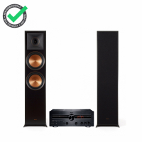 Magnat MA900 & Klipsch RP-8000F Stereopaket, svarta högtalare