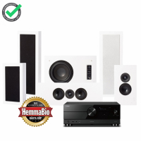 Yamaha Aventage RX-A2A & DLS Flatbox XL On-Wall Högtalarpaket 5.1, vitt