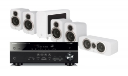 Yamaha RX-V585 & Q Acoustics 3010i högtalarpaket 5.1, vitt