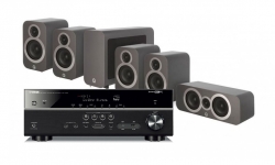 Yamaha RX-V585 & Q Acoustics 3010i högtalarpaket 5.1, grått
