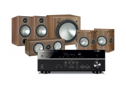 Yamaha RX-V585 & Monitor Audio Bronze 2 högtalarpaket 5.1 valnöt