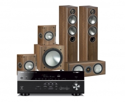 Yamaha RX-V685 & Monitor Audio Bronze 5 högtalarpaket 5.1, valnöt