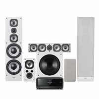 Yamaha RX-V6A & Dynavoice Challenger M-105 EX v4 Hemmabiopaket 5.1 Vitt