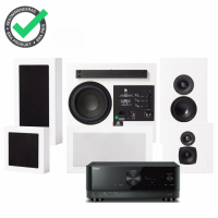 Yamaha RXV-6A & DLS Flatbox Midi On-Wall Högtalarpaket 5.1, vitt
