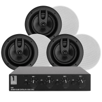System One SC4B-högtalarväxel & System One OD520 utomhushögtalare Vita, 3 par