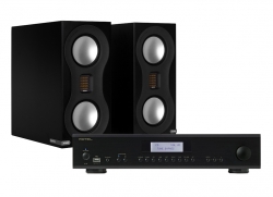 Rotel A14 & Monitor Audio Studio svarta, stereopaket