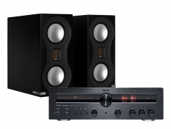 Magnat MR780 & Monitor Audio Studio svarta, stereopaket