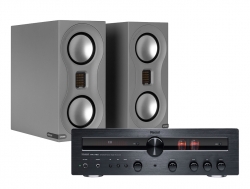 Magnat MR780 & Monitor Audio Studio gråa, stereopaket
