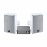 WiiM Amp & Magnat Symbol X130 Vita Utomhushgtalare Stereopaket