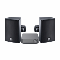 WiiM Amp & Magnat Symbol X130 Svarta Utomhushgtalare Stereopaket