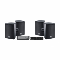 WiiM Amp med SC4B & 2 par Magnat Symbol X130 Svarta Utomhushgtalare
