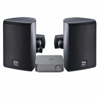 WiiM Amp & Magnat Symbol X160 Svarta Utomhushgtalare Stereopaket