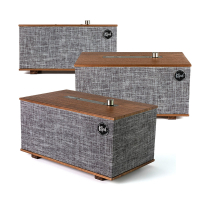 Klipsch The Three, aktiv högtalare med Google Assistant, valnöt 3-PACK