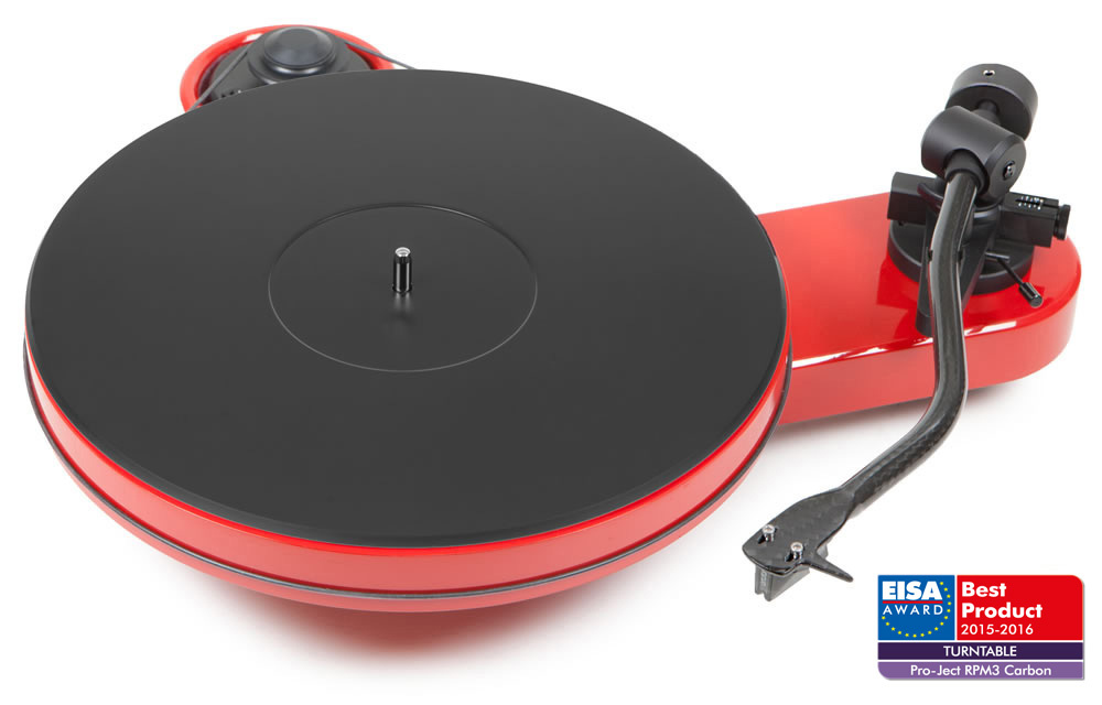 Pro-Ject RPM-3 Carbon, vinylspelare med Ortofon 2M Silver pianoröd 