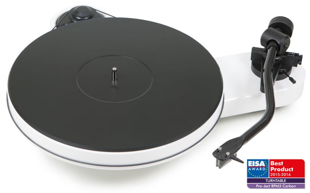 Pro-Ject RPM-3 Carbon vinylspelare med Ortofon 2M Silver, pianovit