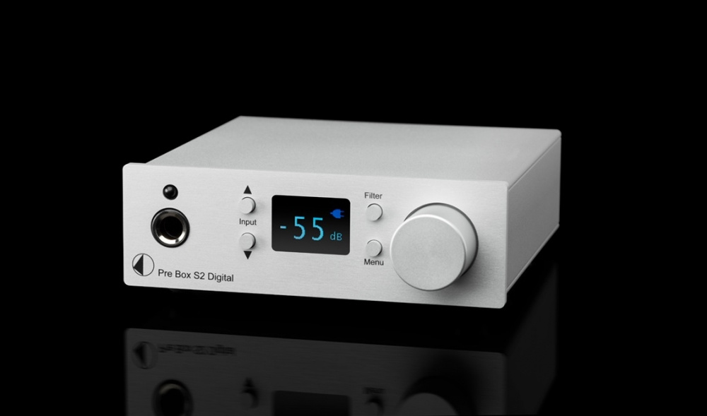 Pro-Ject Pre Box S2 Digital kompakt försteg med DAC & MQA-stöd, silver