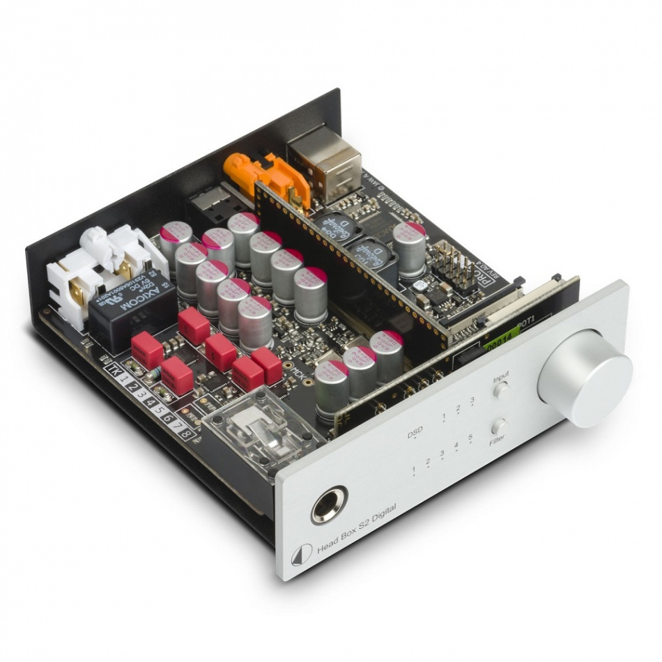 Pro-Ject Head Box S2 Digital hörlursförstärkare med DAC & förstegsutgång, silver