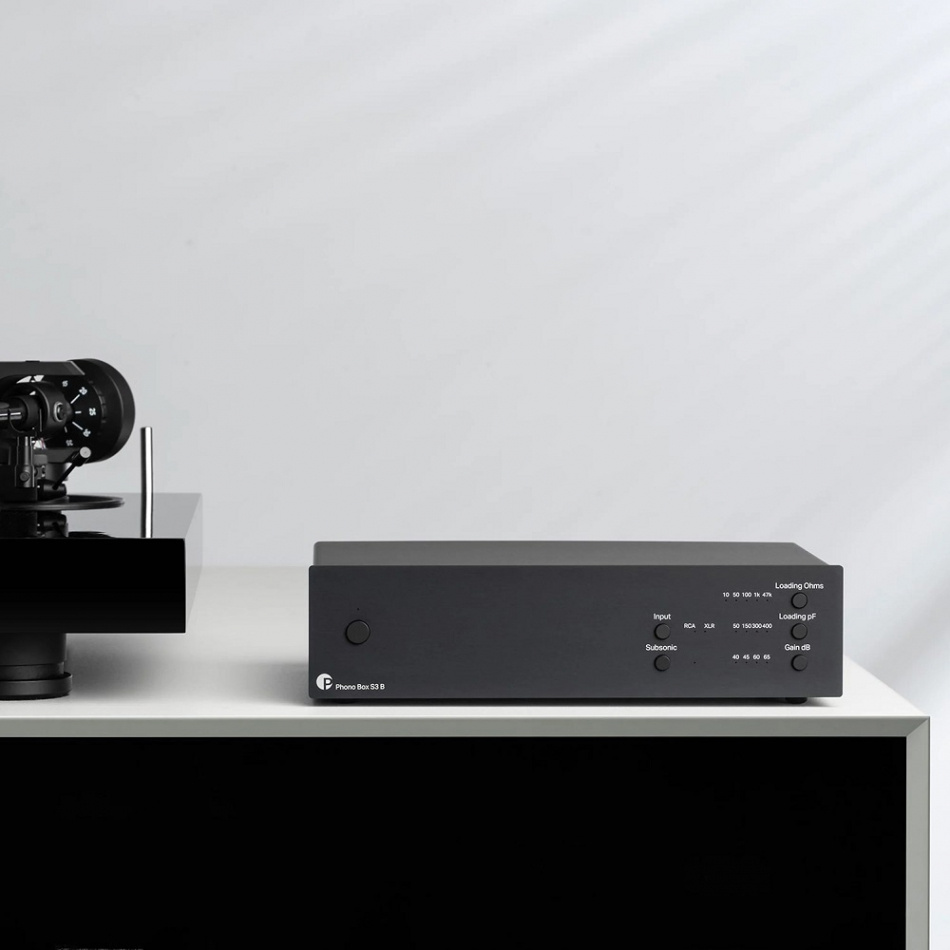 Pro-Ject Phono Box S3 B RIAA-steg med mini-XLR, svart