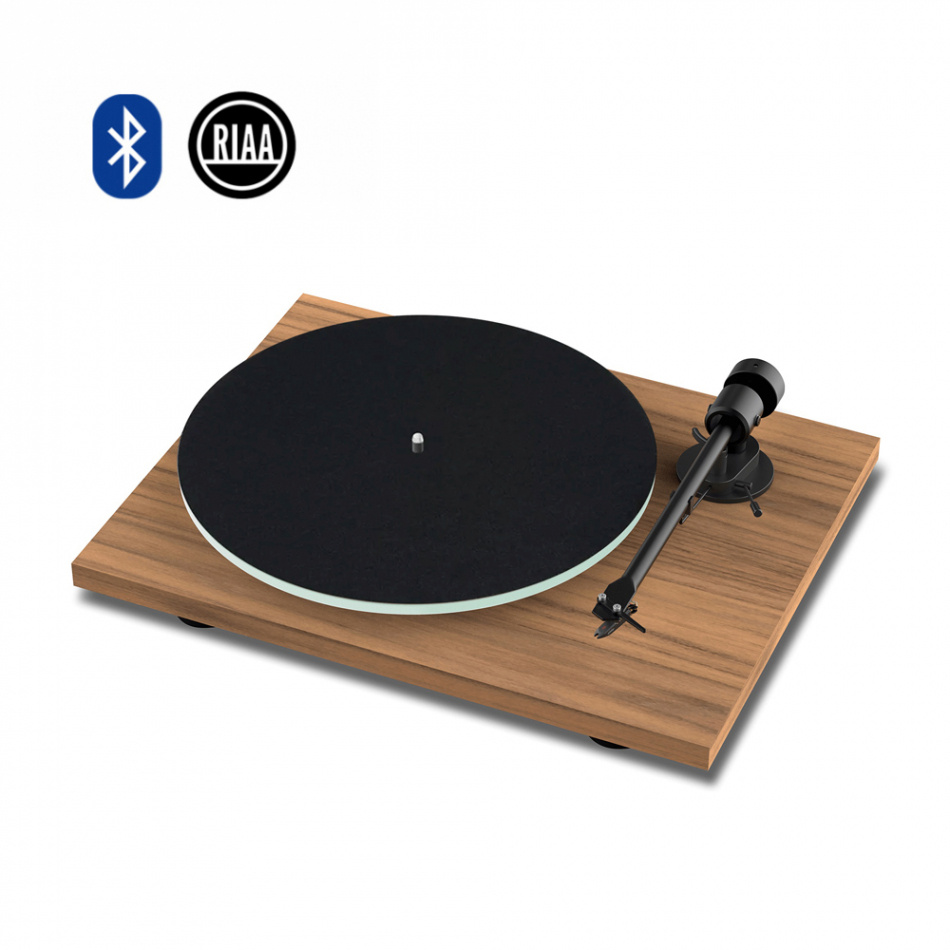 Pro-Ject T1 EVO Bluetooth vinylspelare med Ortofon OM10-pickup, valnöt