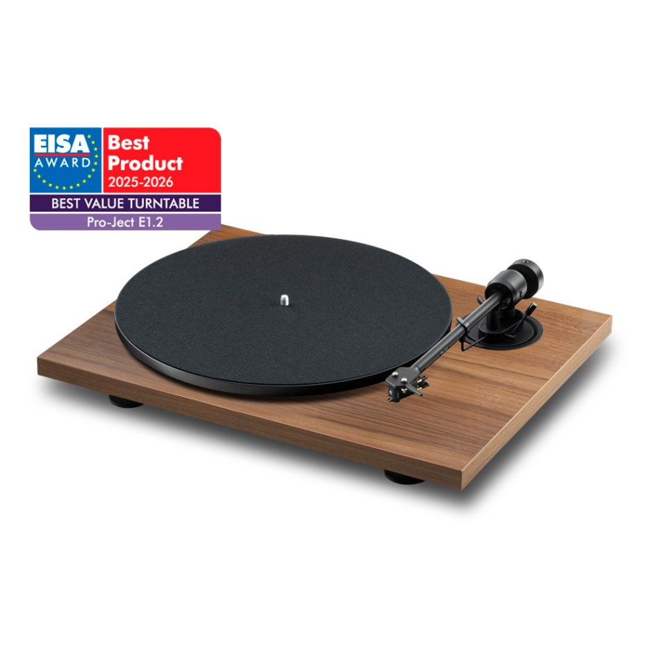 Pro-Ject E1.2 skivspelare med förmonterad Pick It MM E-pickup, valnöt