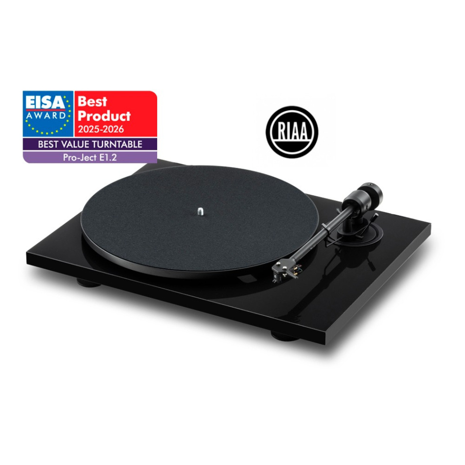 Pro-Ject E1.2 Phono skivspelare med förmonterad Pick It MM E-pickup, pianosvart