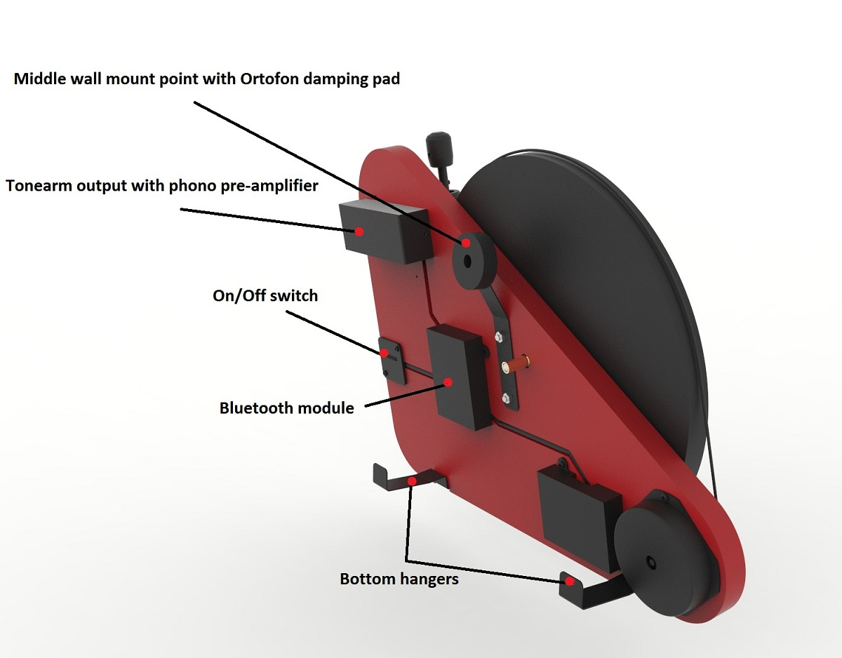 Pro-Ject VT-E BT vertikal skivspelare med pickup & Bluetooth, red