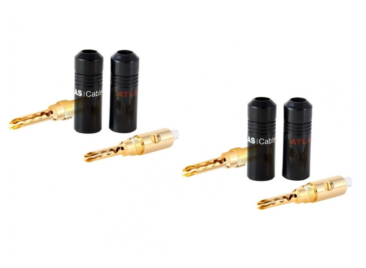 Atlas Z-Plug Screw Fit, bananplugg 4-pack