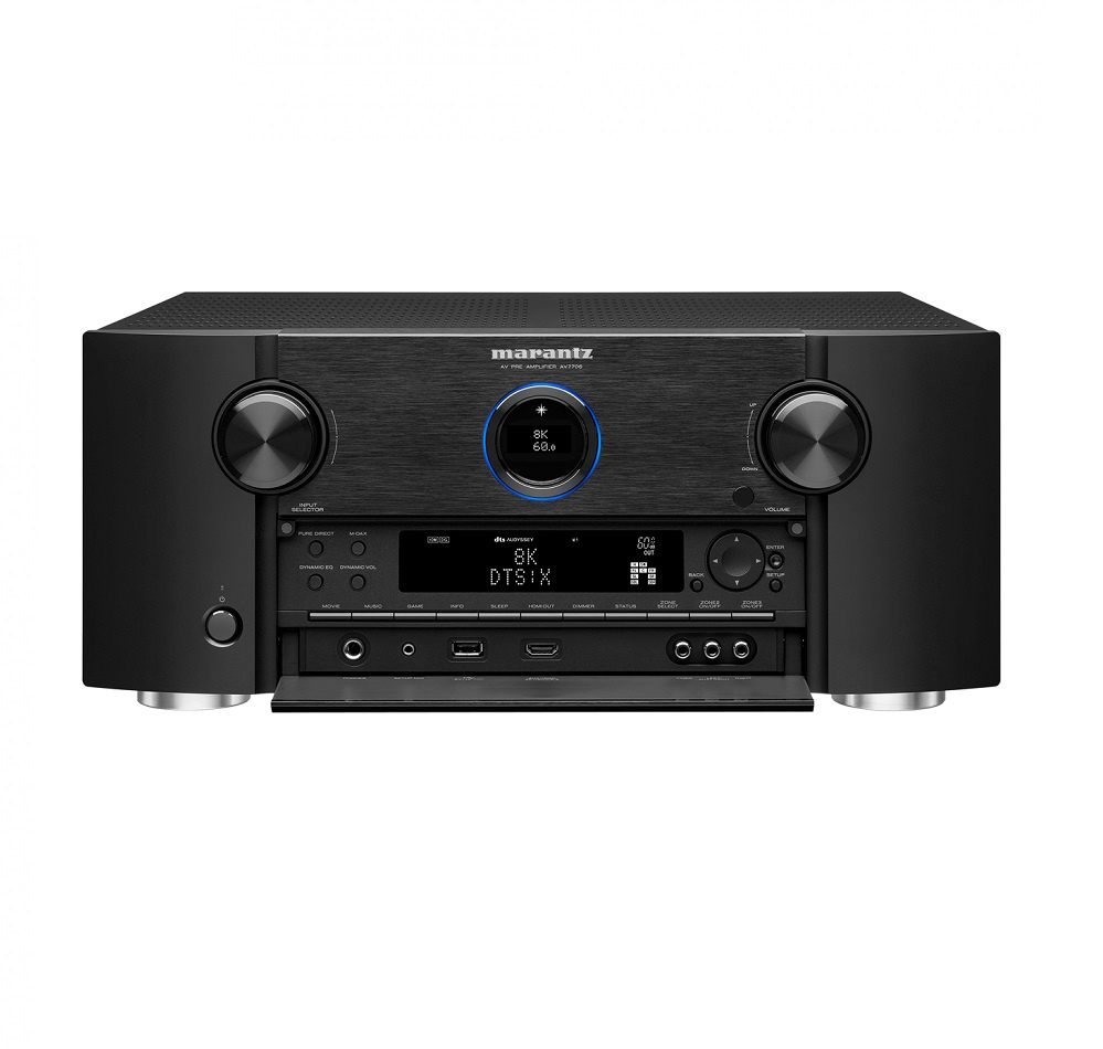 Marantz AV7706 hemmabioprocessor med HEOS, 8K video & XLR, svart