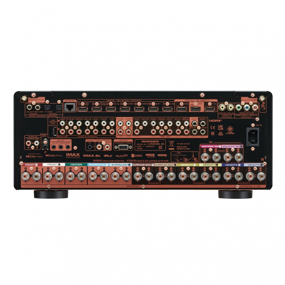 Marantz Cinema 30 hemmabioförstärkare med Dirac Live & Dolby Atmos, svart