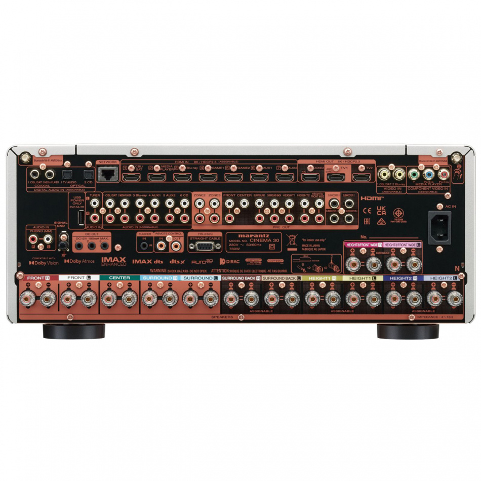 Marantz Cinema 30 hemmabioförstärkare med Dirac Live & Dolby Atmos, silver