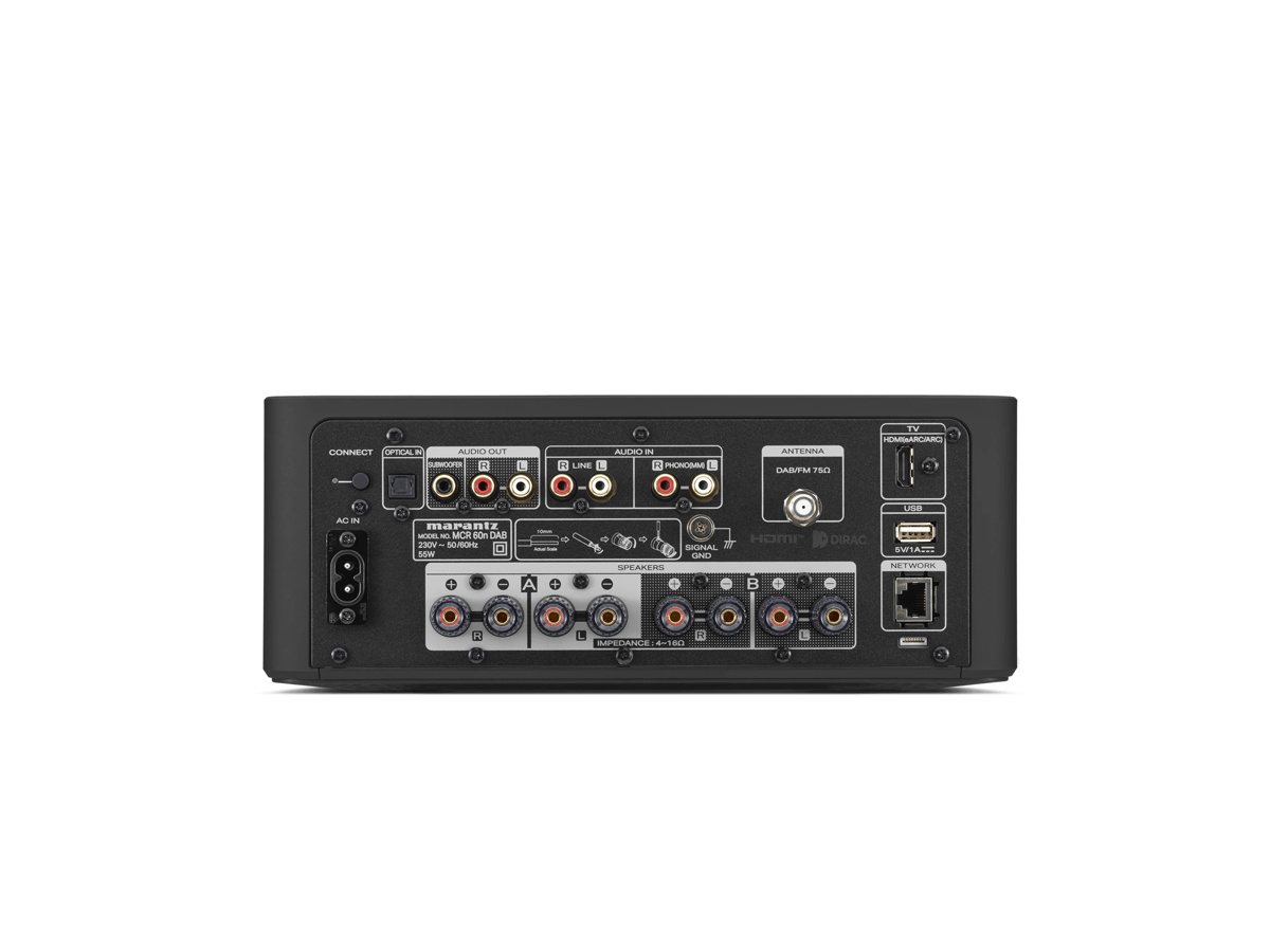 Marantz MCR 60n DAB kompakt nätverksreceiver med CD, Radio & HDMI, svart