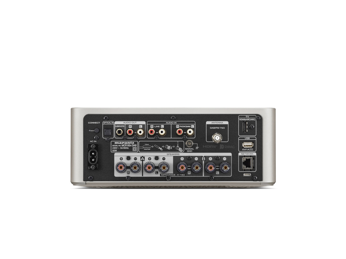 Marantz MCR 60n DAB kompakt nätverksreceiver med CD, Radio & HDMI, champagne