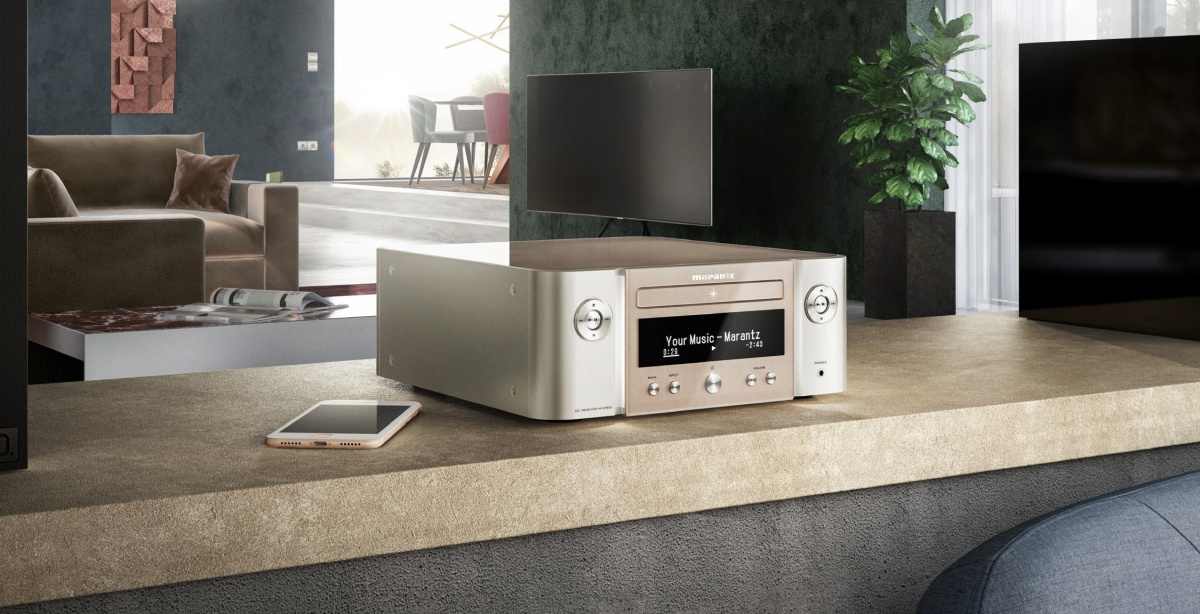 Marantz MCR-612 nätverksreceiver med CD, silver/guld Returexemplar